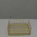Desktop Metal Storage Basket, Gold Grid Storage Tray Small Wire Baskets Fruit Basket Metal Organizer Tray Home Decoration Ornaments, 6.7 x 4.7 x 2.4in