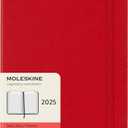 Moleskine Classic 12 Month 2025 Daily Planner, Hard Cover, Large (5" x 8.25"), Scarlet Red, 400 pages