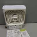 Portable Air Conditioners, 2000mAh Rechargeable Mini Air Cooler Fans, 500ML Personal Portable AC Unit with 3 Speed, 2 Spray, 7 Color, 3 Timer, Small Desktop Cooling Fan for Bedroom Office (White)