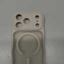 for iPhone 17 Pro Case for Women Girls,Compatible with MagSafe,Camera Control,Full Camera Protection, Cute Wave Magnetic Phone Case for iPhone 17 Pro,Stone