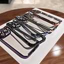 for iPhone 16 Pro Max Case 6.9-Inch 2024 Yellowing-Resistant Shockproof Phone Cover Anti-Scratch with Camera Lens Protector for iPhone 16 Pro Max Phone Transparent Case (Silver Border)