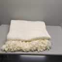 Bedsure Cream Throw Blankets for Couch - Textured Chunky Knit Woven Chenille Blanket - Super Soft, Warm Decorative Boho Throw with Tassels for Bed, Sofa and Living Room Decor, Ivory, 60x80 Inches