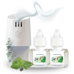 Scent Fill Eucalyptus Spearmint Plug in Air Freshener, Scented Oil Refills, 2 Refills + Diffuser