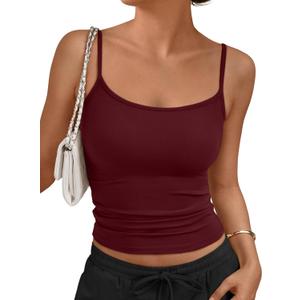 Trendy Queen Tank Tops Womens Camisole Sleeveless Spaghetti Strap Cami Shirts (M)