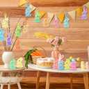 JULMELON 18Pcs Easter Hanging Rabbit Ornaments, 3 Styles Glitter Colorful Small Easter Bunny for Hanging Foam Bunny Ornaments for Easter Tree Spring Party Supplies Home DIY Decoration