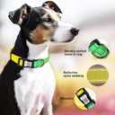 Personalized Dog Collars for Small Dogs, Reflective Dog Collar QR Code Name Tags, Soft Nylon, S (Green-Orange Gradient)