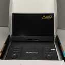 15.7" Portable DVD Player with 14.1" HD Swivel Screen, 6-Hour Rechargeable Battery, Dual Speakers, USB/SD/TV Sync, Supports Multiple Disc Formats, Black [Not Support Blu-Ray]