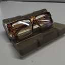 VISOONE Square Brown Blue Light Blocking Glasses TR90 Vintage Men Women ALBA