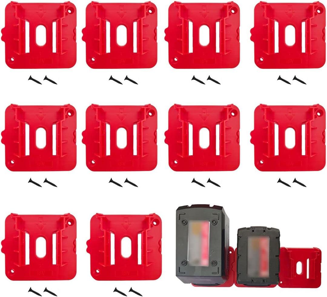 10 x 10Packs Battery Holders for Milwaukee 18V Mount Fit for M18 Battery