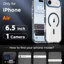 DEERLAMN Strong Magnetic Case for iPhone Air 6.5-Inch,[Compatible with Magsafe][Military Grade Drop Protection] Clear Slim Shockproof Protective Phone Cover-Transparent+Blue