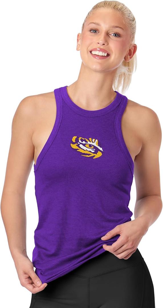 2 x NCAA Womens Binding Tank Top, Sleeveless Athletic Fit, Racerback (Purple, XL)