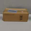 Slim Storage Cart 4 Tier Narrow Kitchen Rolling Cart on Wheels for Small Space, Mobile Utility Cart Shelving Unit with Wooden Top and Metal Handle for Kitchen, Bathroom, Laundry Room (16.7"Dx7.1"Wx34"H)