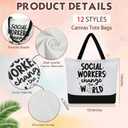 Paterr 24 Pcs Social Worker Appreciation Gift Set Thank You Tote Bag with Makeup Pouch for MSW Students Teacher Nurse