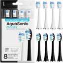 AquaSonic Genuine Proflex Replacement Brush Heads | ADA Accepted | for Whiter Teeth & Gum Care | Compatible with Duo Series PRO and Others (8 Pack Black & White)