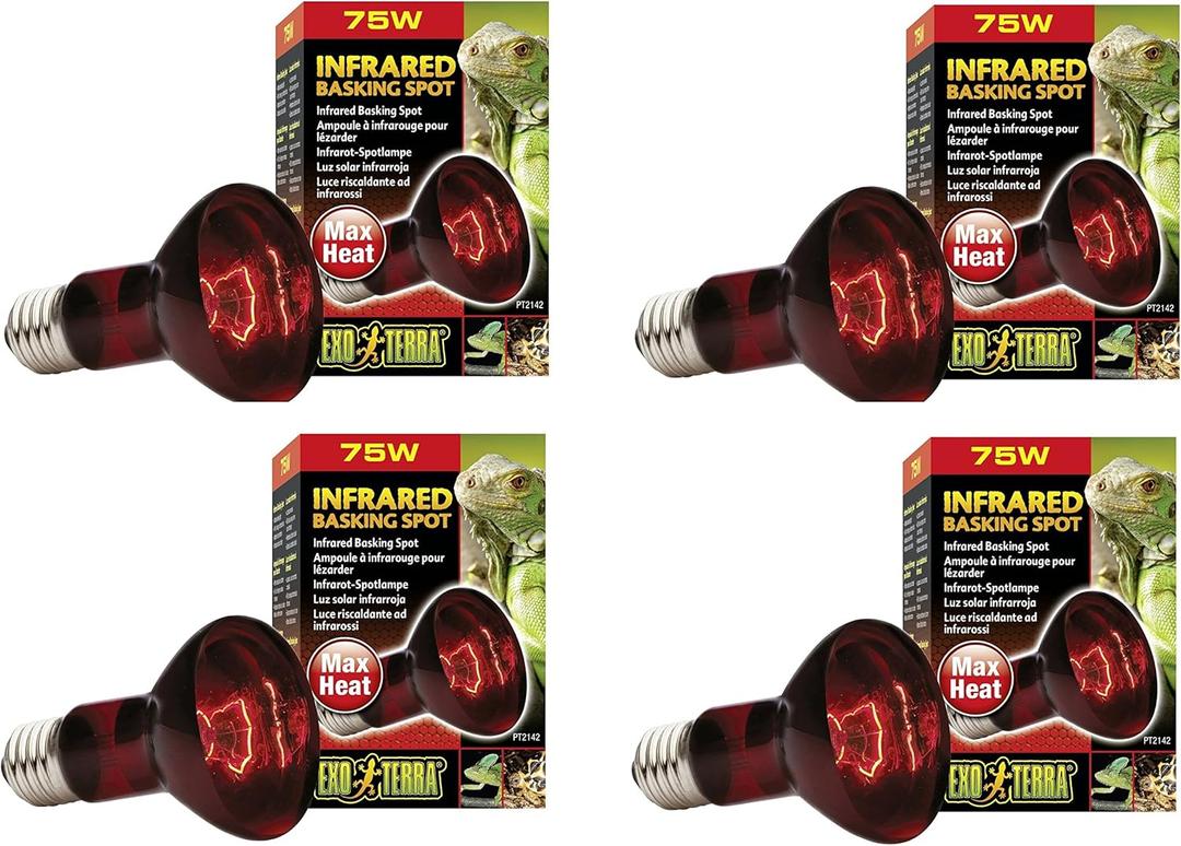 Exo Terra Heat-Glo Infrared Spot Lamp, 75-Watt/120-Volt (Pack of 4)