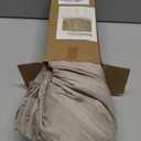 Biscaynebay Wrap Around Bed Skirts for King Beds 18" Drop, Light Camel Elastic Dust Ruffles with Adjustable Belts Silky Luxurious Fabric Machine Washable