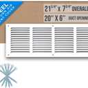 Fits 20x6 Duct Opening | Steel Return Air Grille by Handua | Vent Cover Grill for Sidewall and Ceiling | White | HVAC Cold Air Intake Grille | Outer Dimensions: 21.75"W X 7.75"H