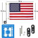 SYII American Boat Flag Pole Kits, Outdoor Embroiderers American Flag 12x18 Inch and Boat Flagpole, Boat Yacht Marine Stainless Flag Pole
