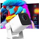 Mini Projector 2025 Upgraded Projector with WiFi and Bluetooth, Native 1080P, 180 Rotation Stand Smart Projector, 150" Portable Projector with Android TV 13, 2.4G/5G, Auto Keyston Outdoor/Home Movie