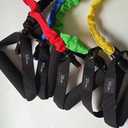 Resistance Bands Set, 10-50 lbs, Multi-Color Exercise Bands with Handles, Carrying Bag