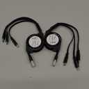 Retractable Multi Charging Cable - 3A [2Pack 3ft] 3 in 1 Fast Charger Cord with Lightning/Type C/Micro USB Ports, Retractable Car Charger for iPhone, iPad, Samsung, Tablets More(Charging Only)