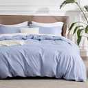 Bedsure Duvet Cover Queen Size - Soft Cationic Dyed Duvet Cover Set for Kids with Zipper Closure, 3 Pieces Bedding Set(Navy, 90"x90")