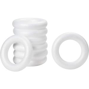 Juvale 6-Inch Foam Wreaths - White, 8-Pack - DIY Craft Supply & Wreath Base - Round Foam Rings for Home Decor