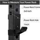J Hooks for 2" x 2" Power Rack, Rubber Pad J-Hook for Power Cage, Bottom Reinforced Steel J Cups for Squat Rack, Heavy Duty Barbell Holder, Black