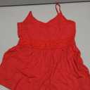 Vrtige Women's Spaghetti Strap Peplum Lace Ruffle Hem Summer Cami Tank Top, Small