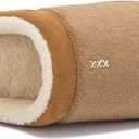 NewDenBer Women's Cozy Memory Foam Slippers Soft Fleece Lined Slip on Indoor Outdoor House Shoes (5-5.5, 5. Tan)