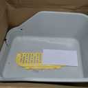 SpaceTime Large Cat Litter Box with High Sides,Cat Boxes for Indoor Cats,Cat Litter Pan for Kitty,Litter Box with Low Entry,Easy to Clean,Anti-Splashing(Grey-Yellow)