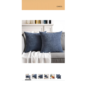 MIULEE Pack of 2 Blue Decorative Pillow Covers 18x18 Inch Soft Chenille Couch Throw Pillows Farmhouse Cushion Covers for Home Decor Sofa Bedroom Living Room