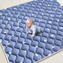 Premium Foam Baby Play Mat for Floor, 50x50 Playpen Mat, Thicken One-Piece Crawling Mat, Non-Slip Cushioned Baby Playmats for Infants, Babies, Toddlers, Play & Tummy Time (Dream Blue)