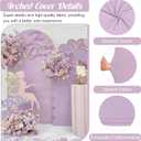 Metal Arch Stand and Cover Set,1 Light Purple Spandex Fitted Backdrop with 1 Gold Wedding Arched Stand Frame for Parties Birthday Baby Shower Bridal Banquet Decoration (6.6FT)