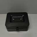 KYODOLED Medium Metal Cash Box with Combination Lock Safe and Money Tray for Security 7.87"x 6.30"x 3.54" Black (Medium, Black)