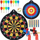 WDSMNAERW Magnetic Dart Board for Kids and Adult.16in 2 in 1 Double-Sided Large Size with 12 Magnetic Dart+12Sticky Balls,Safe Dart Game Set for 3-12 Year Old,Fun Family Game Friends Gifts