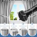 ALLZONE Adjustable Tension Curtain Rod, 42 to 78 Inches, Spring Loaded Curtain Rods No Drilling, Renter Friendly Tension Rod for Windows, Shower, Closet, No Drill, Non-Slip, Black