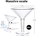 2 Pack 48 oz Giant Martini Glasses, Plastic Martini Glasses Set of 2, Clear Acrylic Cocktail Cups for Desserts Centerpieces and Party Drinkware