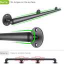 Dolibest 4.25ft Wall Mount Metal Handrail, Staircase Step Handrail, One Piece Design Bar, Non-Slip Safety Grab Handle, Barrier-Free Staircase Grab Handle for Elderly, Indoor & Outdoor Use, 1.3'' Round