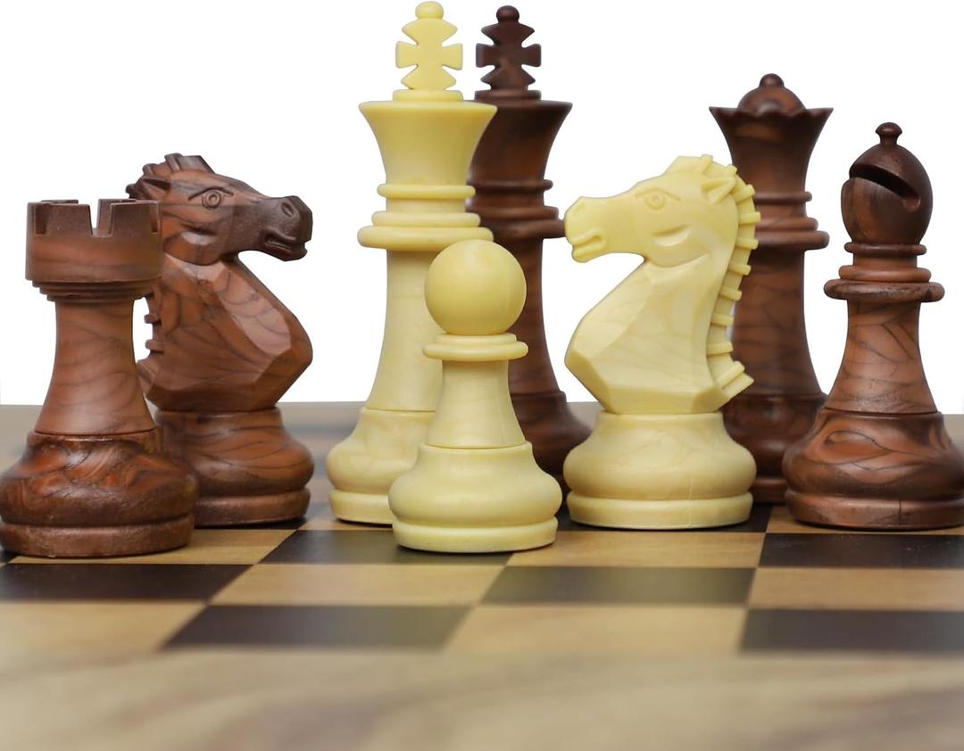 Luxury Staunton Chess Pieces Only 32 Chessmen Pieces Replacement of Missing Pieces Weighted Tournament Chess Pieces for Chess Set with Exquisite Grain 2.9 Inches King Includes Storage Bag