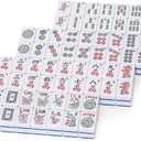 Yellow Mountain Imports American Mahjong Tiles, Harbor Tide 166 Melamine Pieces with Chinese Characters, Western Letters & Numerals, Tiles-Only Set