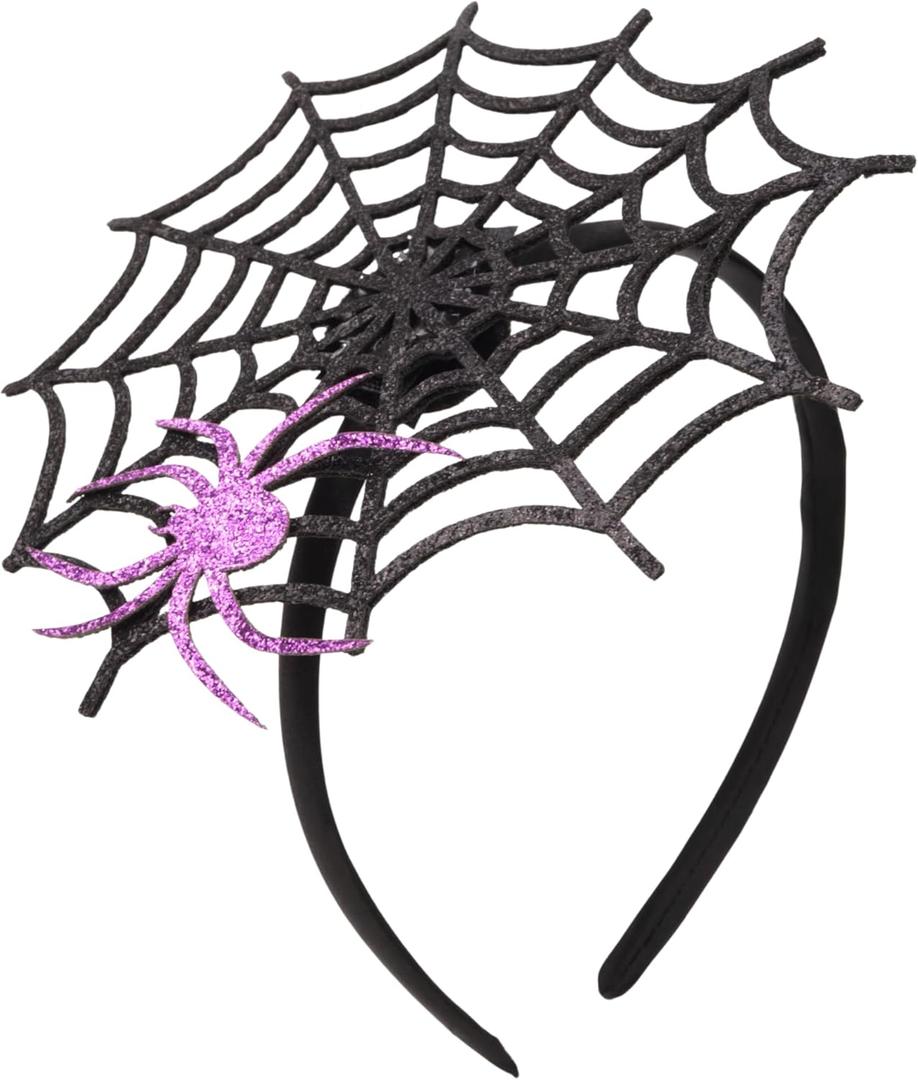 4 x Needzo Halloween 2025 Spiderweb Fascinator Headband, Costume and Party Accessories, 6 Inches Tall x 5.62 Inches Wide