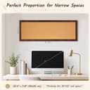 DOLLAR BOSS Narrow Linen Bulletin Board 36"x12" Long Cork Board, Brown