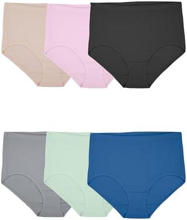 Fruit of the Loom Women's Breathable Underwear, Moisture Wicking Keeps You Cool & Comfortable, S: 7/L, Pant Size: 12-14