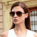 CARFIA Retro Trendy Pilot Sunglasses for Women Polarized UV Protection, Lightweight Outdoor Driving Lady Sunnies Metal Frame