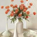 HOHOTIME 6pcs Faux Silk Pompon Mum Artificial Flowers, Bulk Fake Mini Chrysanthemums with Stems for DIY Bouquet Centerpieces Wedding Decor, Orange Neutral Floral Arrangements, Pom Pom Kiku Flower