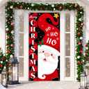 Tiamon Christmas Santa Claus Door Cover - 78 x 35 Inch Merry Christmas Welcome Door Decoration Santa Claus Snowman Banner Backdrop Cover for Xmas Holiday Party Supplies Decor