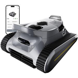Cordless Robotic Pool Cleaner -Pool Vacuum 180W Brushless Motor, 45,000Pa Suction, Wall Climbing, Sonar Navigation, 3 Modes Automatic Pool Robot for Inground & Above-Ground Pools Up to 2150 Sq. Ft. (Gray)