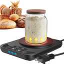 Sourdough Starter Warmer with Temperature Display,Sourdough Warming Mats 100 Electric Heating 12 Hours Timing Function Sourdough Heating Mat Bread for Baking Supplies Kitchen Bakers (Black)