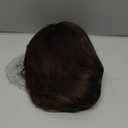 Short Curly Bob Wig with Bangs, Brown Highlight Synthetic Wigs for Women 18IN